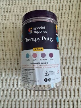 Therapy Putty Pastel 4-Pack with Purple Lid - Hand Exercise Putty
